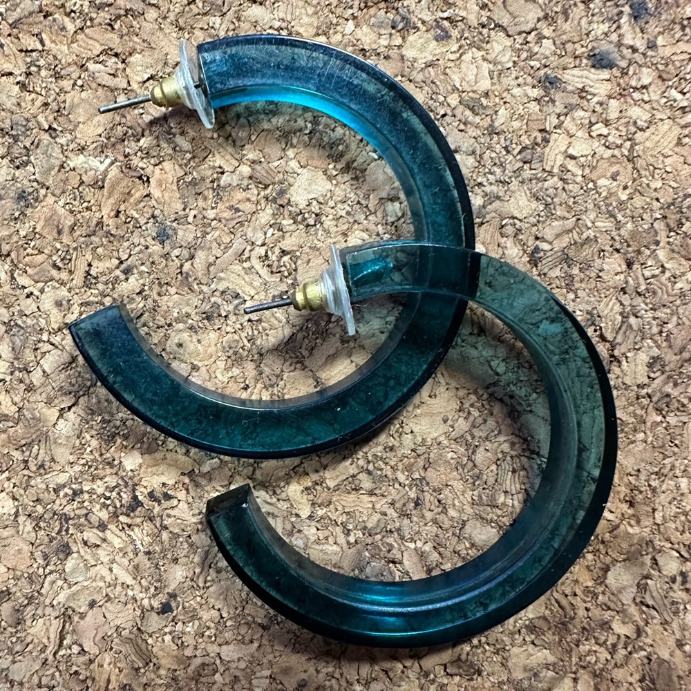 Ink+Alloy Blue Hoop Earrings